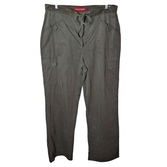 VTG Gloria Vanderbilt Women 12 Olive Green Gorpcore Cargo Straight Leg Pants - Picture 2 of 6
